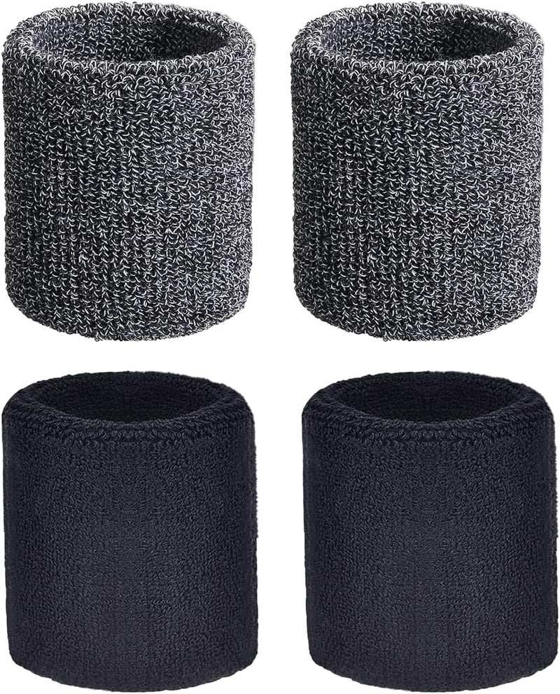 Magicorange 2 Pair Wrist Sweatbands for Kid Sports Wristbands, Stretchy & Sweat Absorbing Cotton Terry Cloth Wristband for Tennis Football Basketball - Image 1